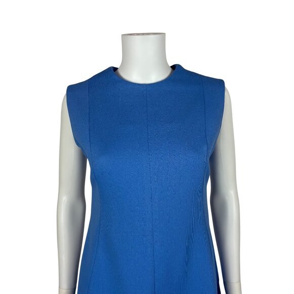 Vintage 70s Mod Dress Womens Medium Periwinkle Blue Polyester Dropwaist Shift - Picture 3 of 10